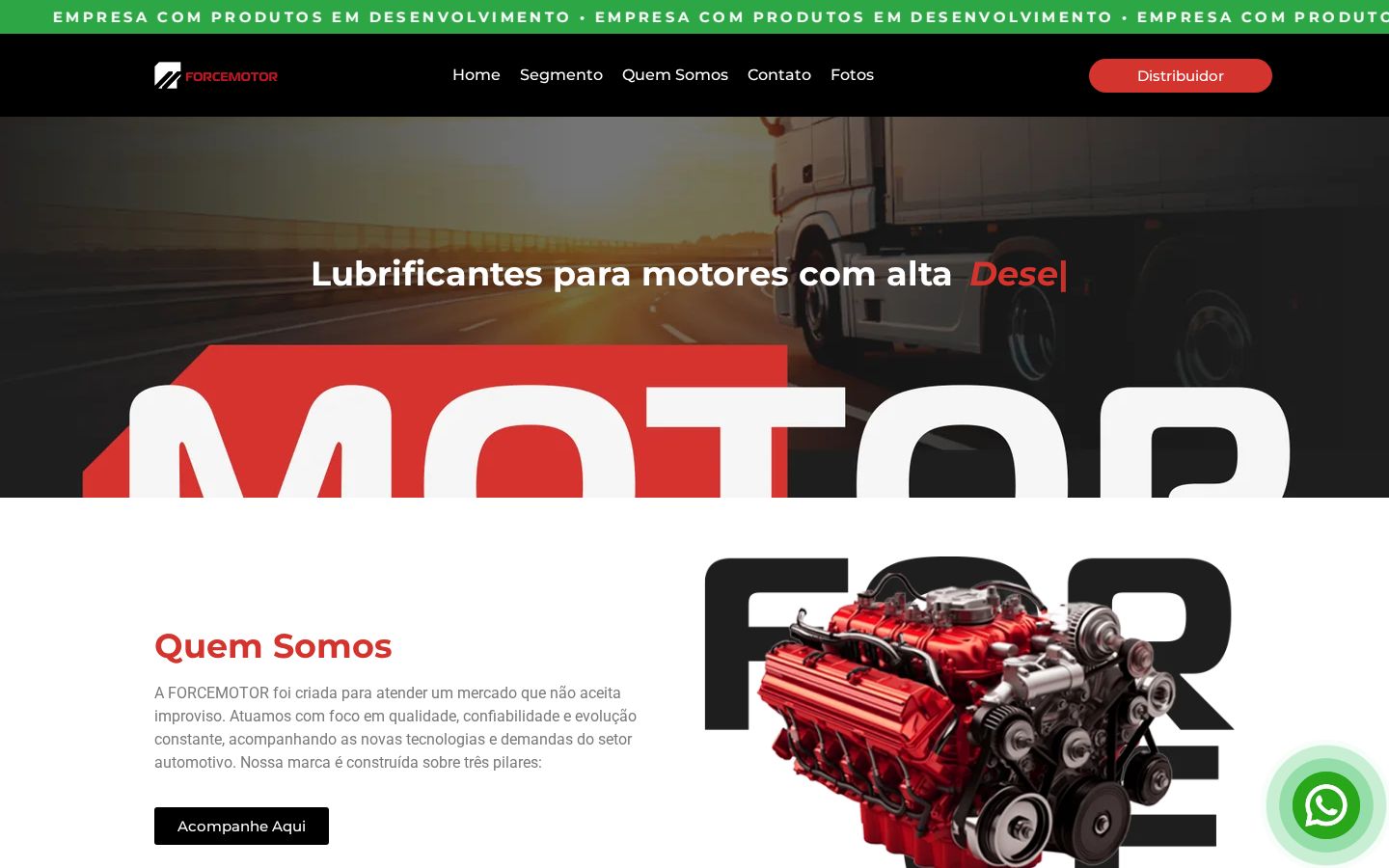 Site criado para Force Motor